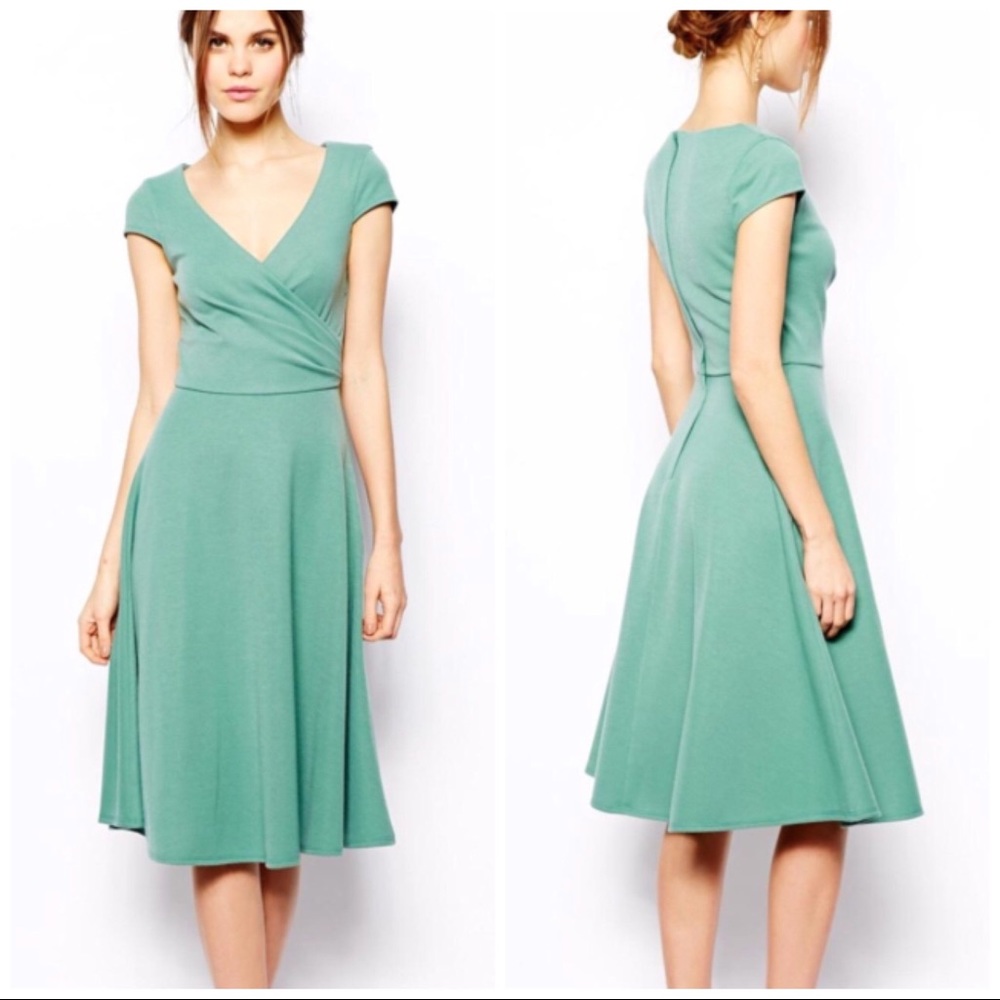 ASOS Turquoise Vintage 50’s Style Midi Dress